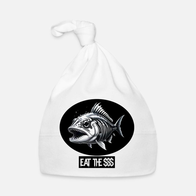 Poisson punk - Bonnet bio Bébé - blanc