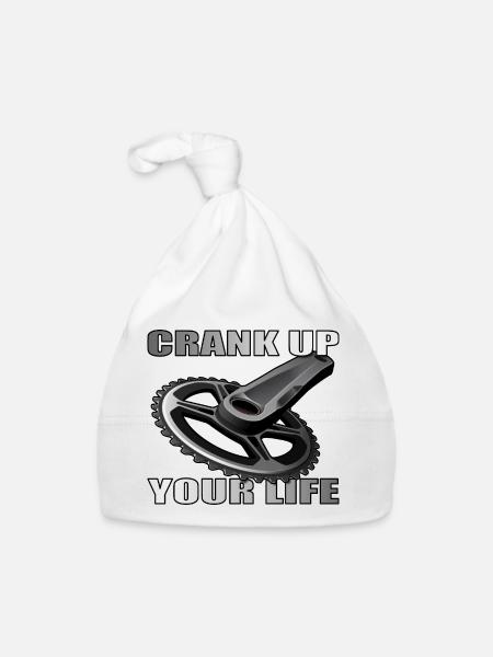 Crank Up Your Life design for bike lovers - Organic Baby Cap - white - Front