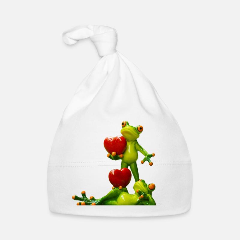 Frosch mit Herzfrüchten Design Baby Bio-Mütze
