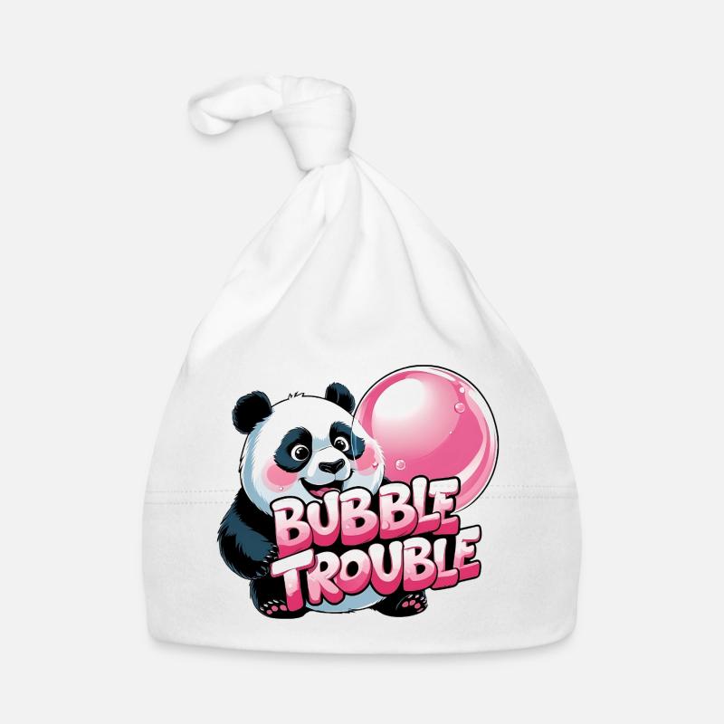 Cute panda with bubble cake Organic Baby Cap