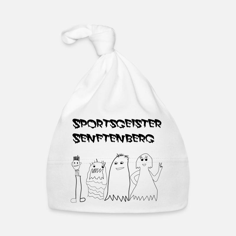 SportsGeisterSFB avec lettrage - Bonnet bio Bébé - blanc