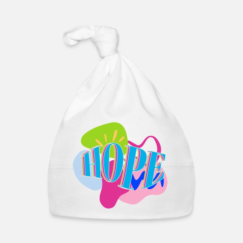 Design HOPE vibrant, abstrait et coloré Bonnet bio Bébé