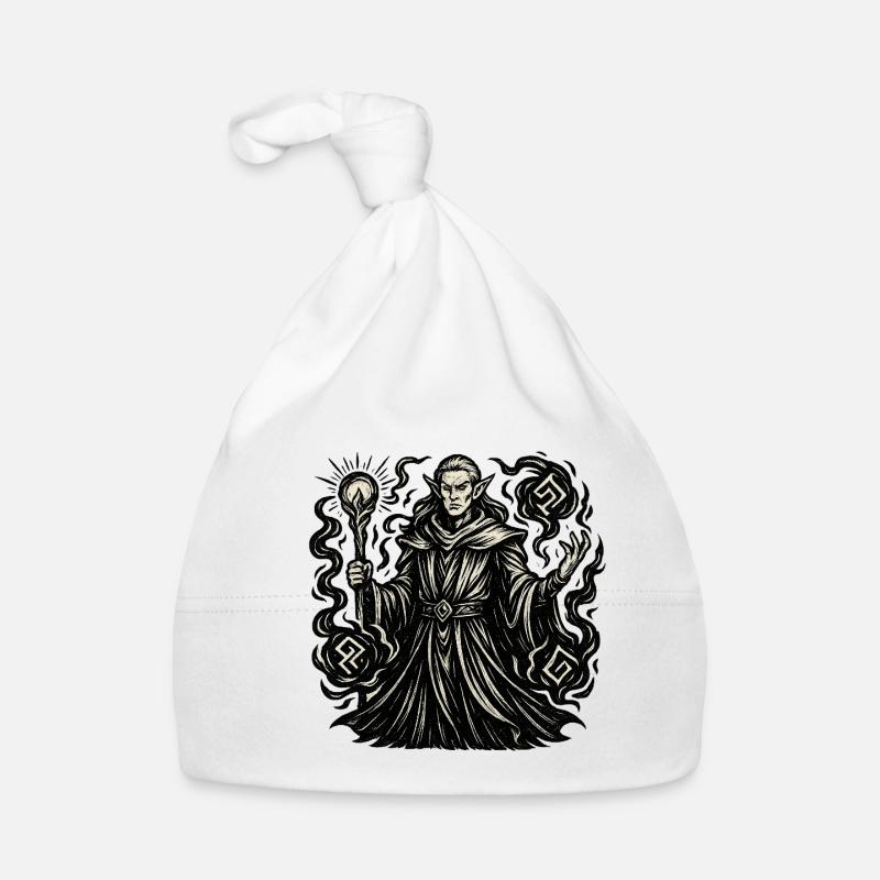 Mystical wizard with symbols Organic Baby Cap