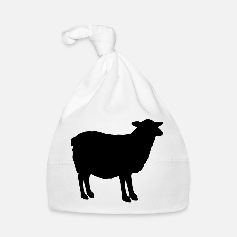 Schaf Silhouette - Baby Bio-Mütze - Weiß