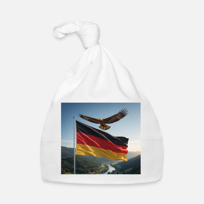 Eagle above the German flag Organic Baby Cap