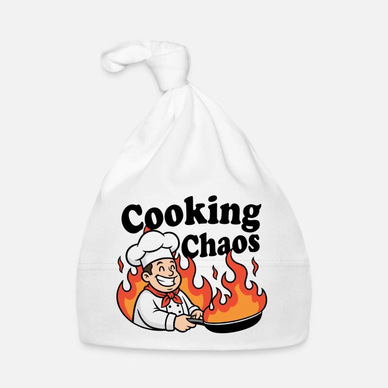 Flammender Küchenchef Cartoon Baby Bio-Mütze