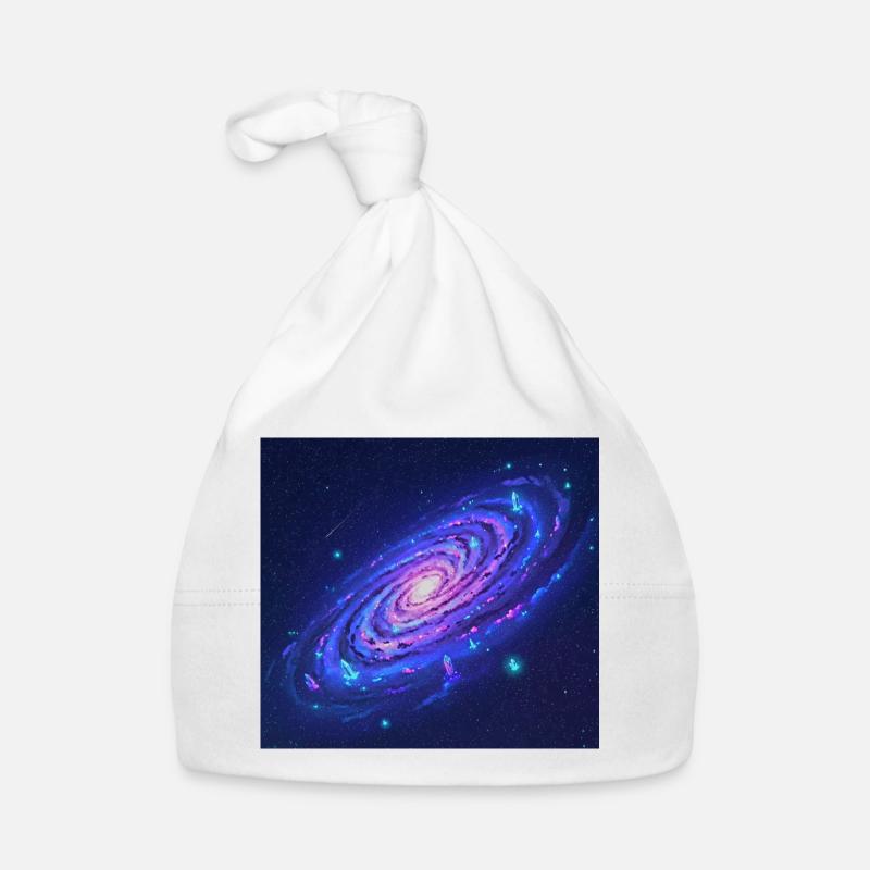 Néon Galaxy Spirale Cristaux - Bonnet bio Bébé - blanc