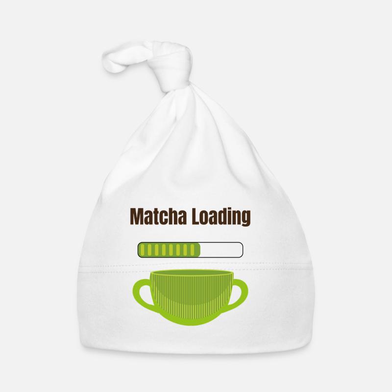 Matcha Loading - Baby Bio-Mütze - Weiß