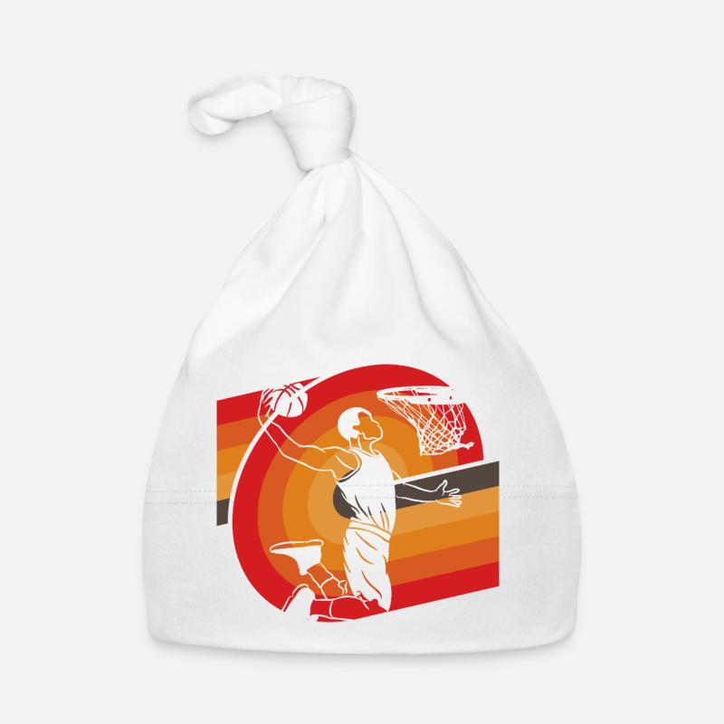 Basket-ball classique à l’ancienne design rétro Bonnet bio Bébé