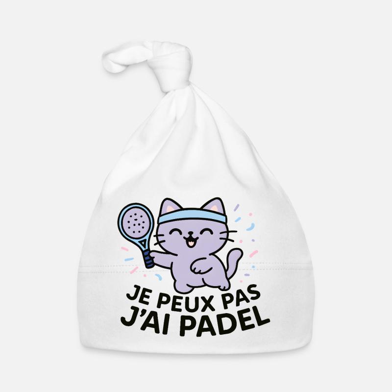 Chat Padel Rieur à Bandeau Bleu Bonnet bio Bébé