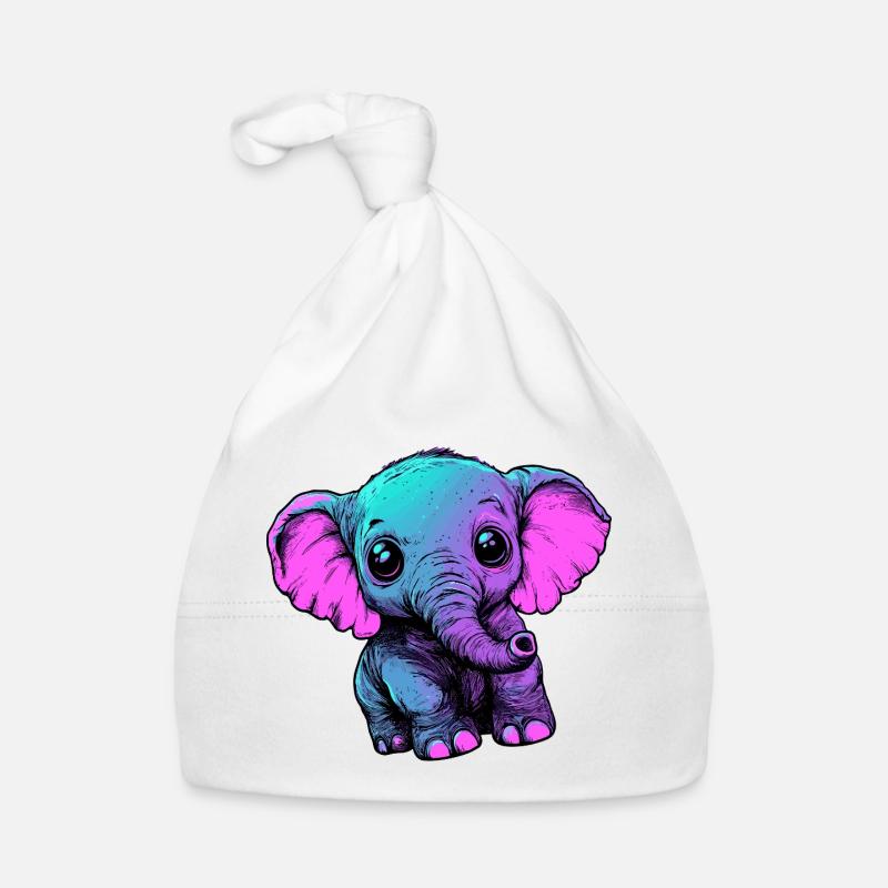 Néon éléphant Pop Art Couleurs Bonnet bio Bébé