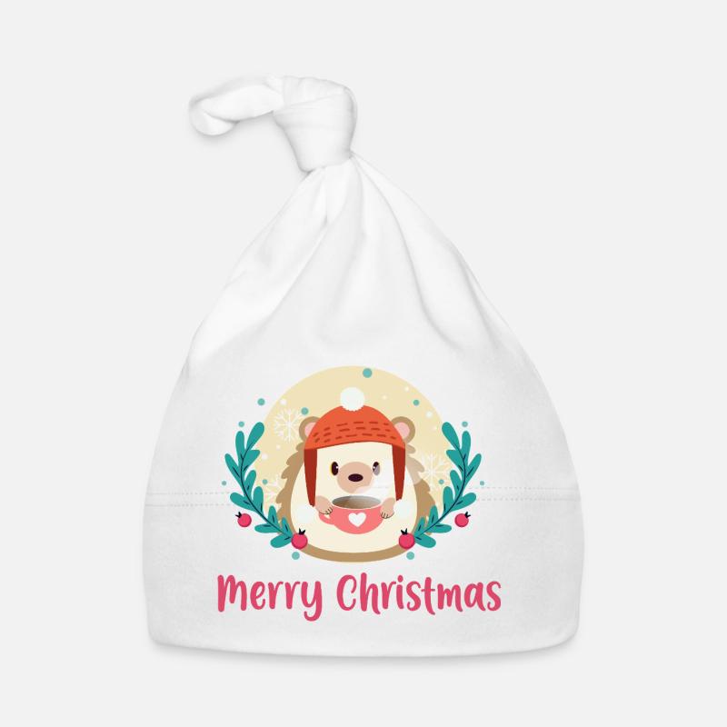 Hérisson Noël cocooning Bonnet bio Bébé