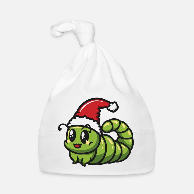 Worm Christmas Organic Baby Cap