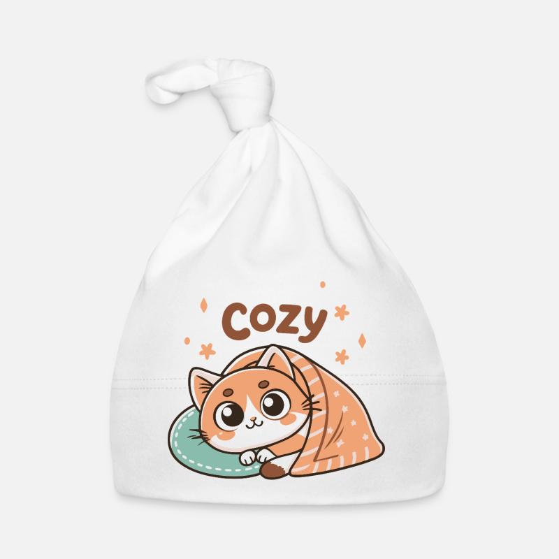 Chat Douillet Sous Couverture Bonnet bio Bébé