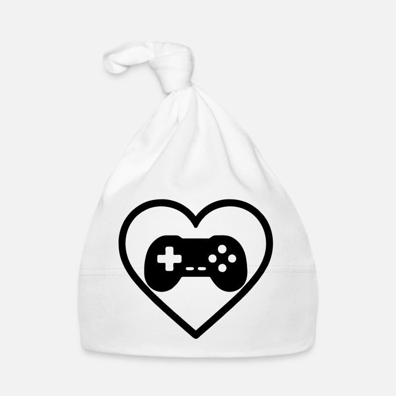 Heart Retrogaming – Vintage-Controller-Design Baby Bio-Mütze