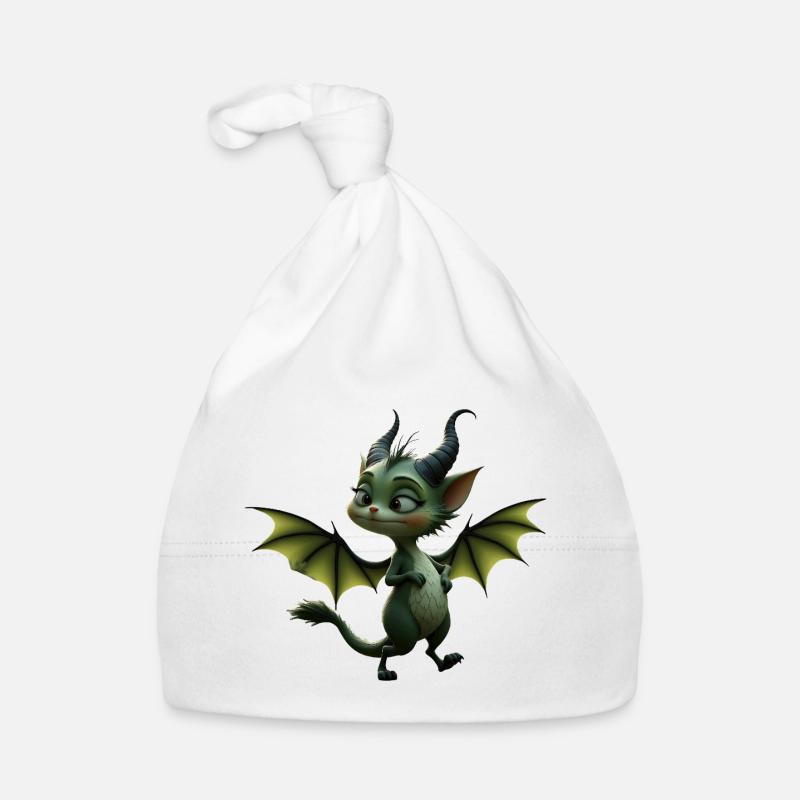 Winged Green Dragon Organic Baby Cap