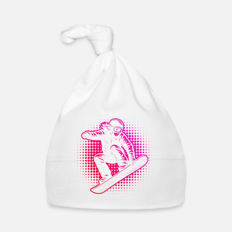 Neon Snowboarder Halftone Style Organic Baby Cap