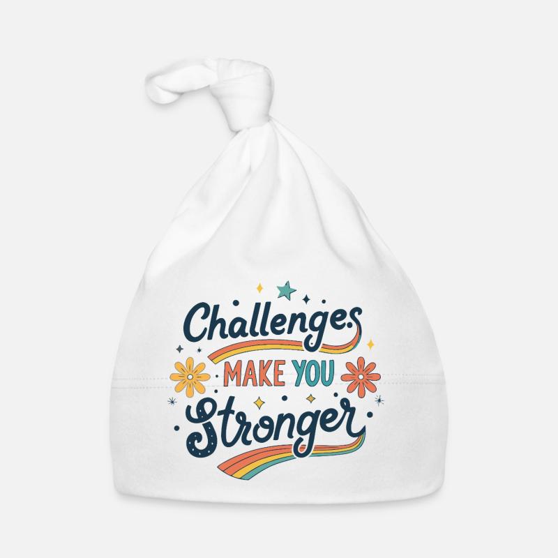 Challenges Make You Stronger Rainbow Organic Baby Cap