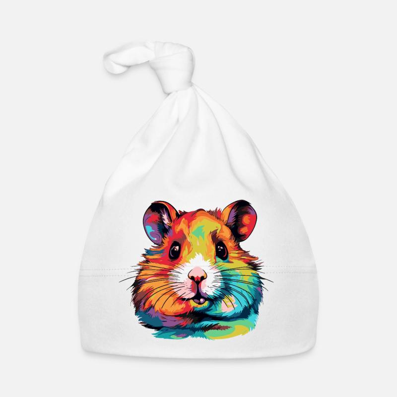Color Explosion Hamster Portrait Organic Baby Cap