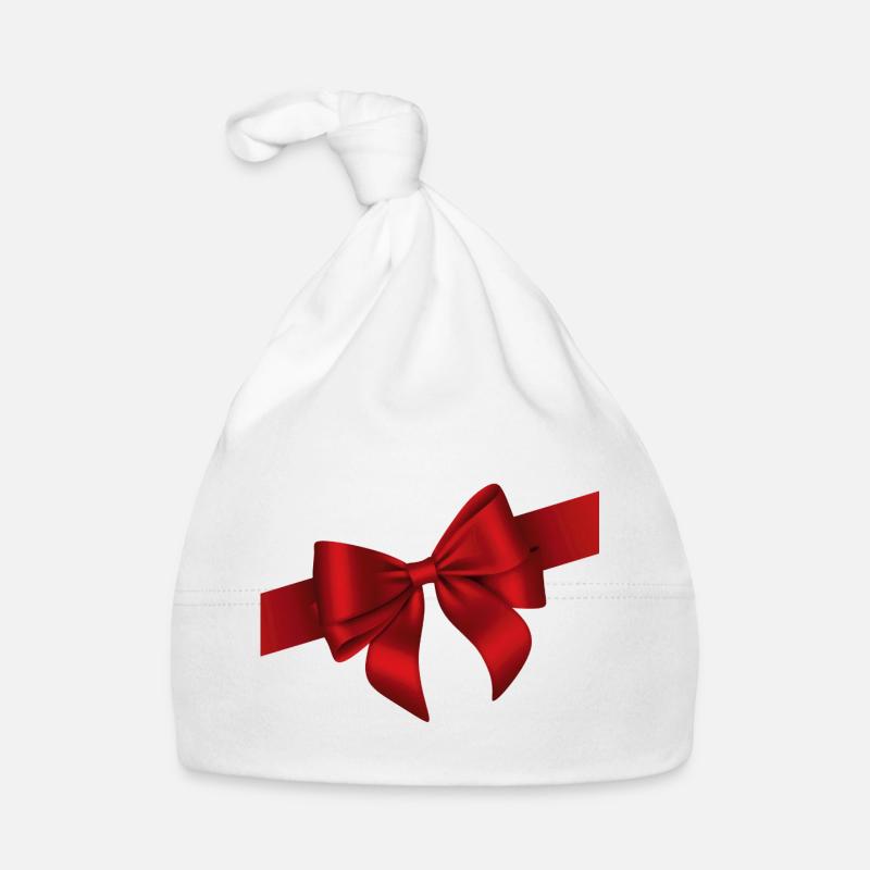Red Bow Elegance Baby Bio-Mütze
