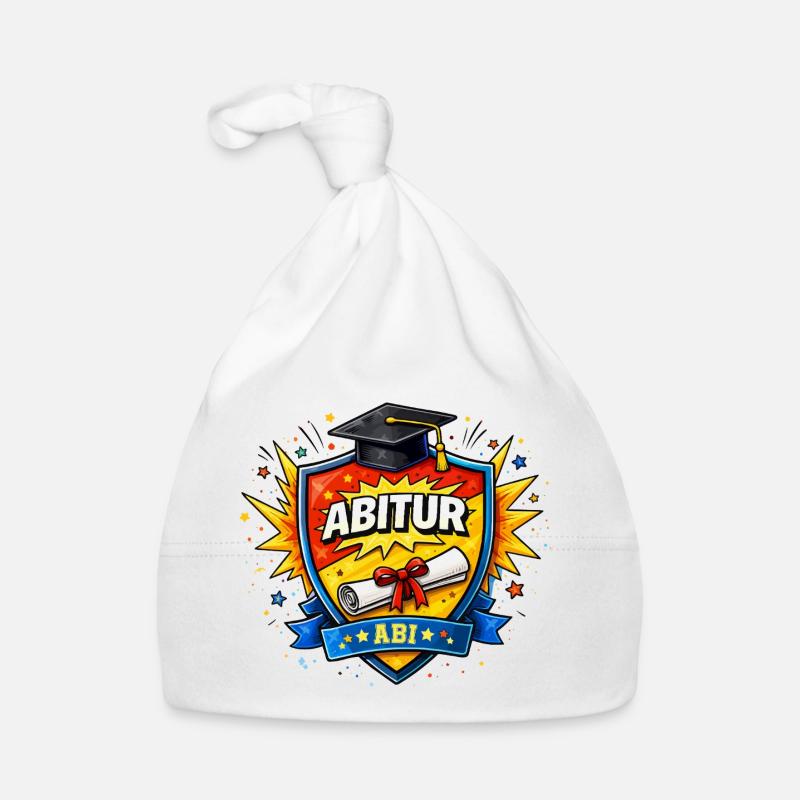Abitur Abschluss Comic Schild Baby Bio-Mütze