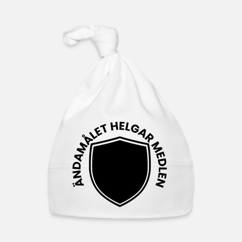 Shield emblem in black - minimalist Organic Baby Cap