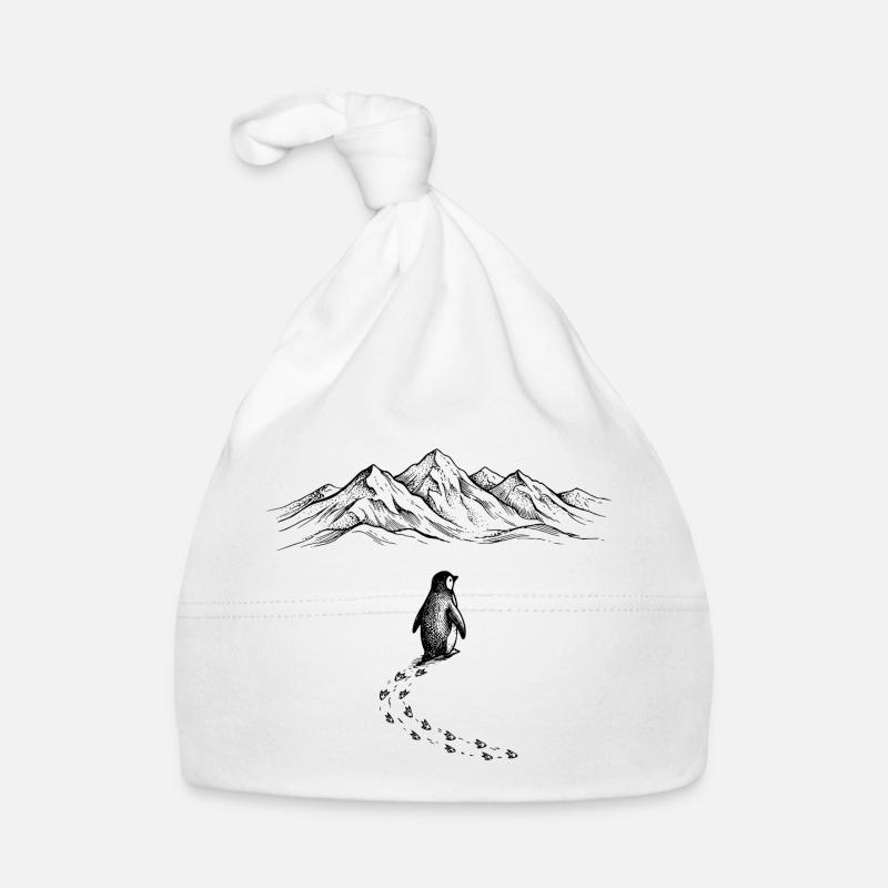 Pinguin Schneespuren Eisberg Eis Doodle Gekritzel Baby Bio-Mütze