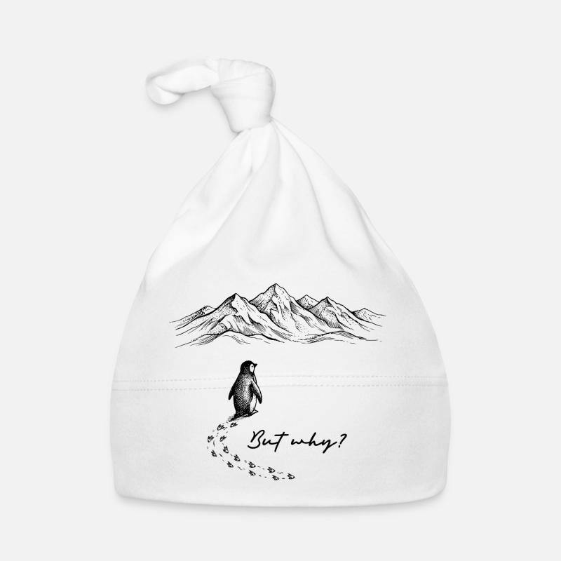 Penguin Meme But why? Snow Trail Mountains Doodle Organic Baby Cap
