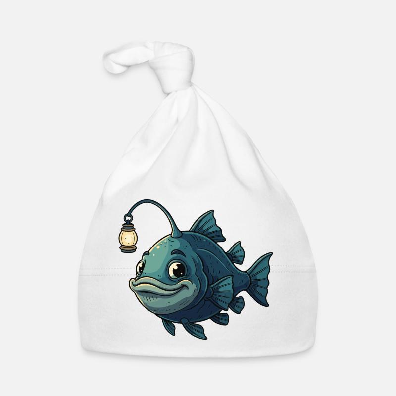 Glowing Fish with Lantern Organic Baby Cap
