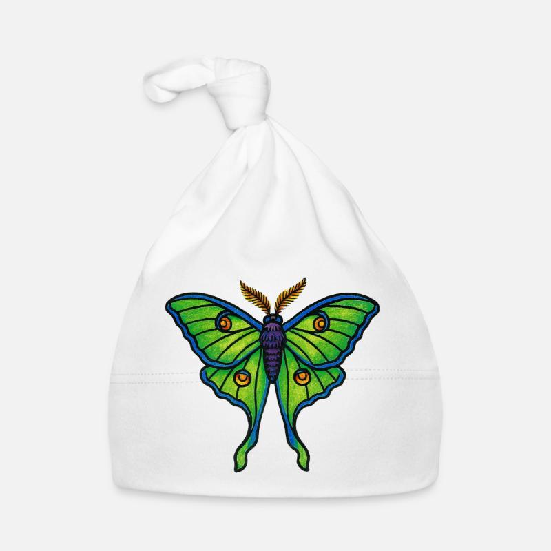 Fleur ailée de papillon vert néon Bonnet bio Bébé