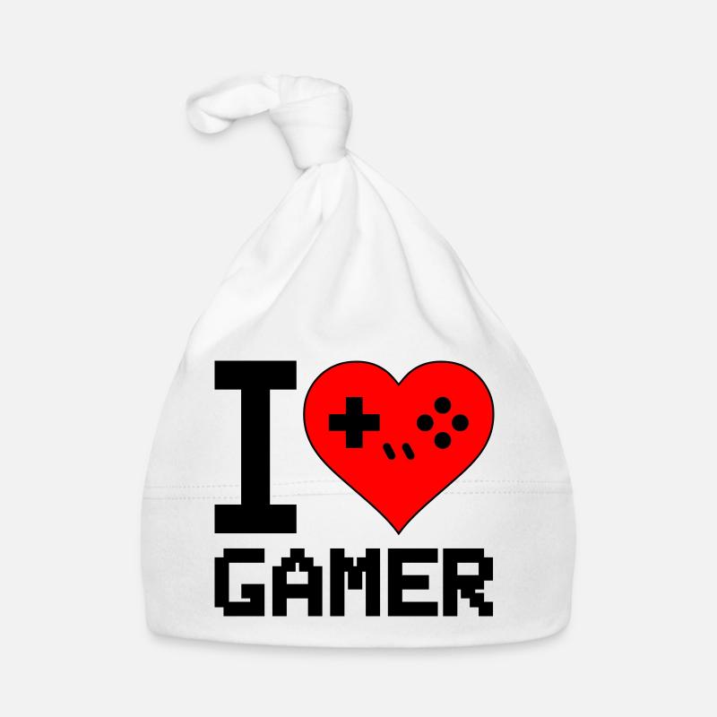 Herz mit Game-Controller Silhouette Baby Bio-Mütze