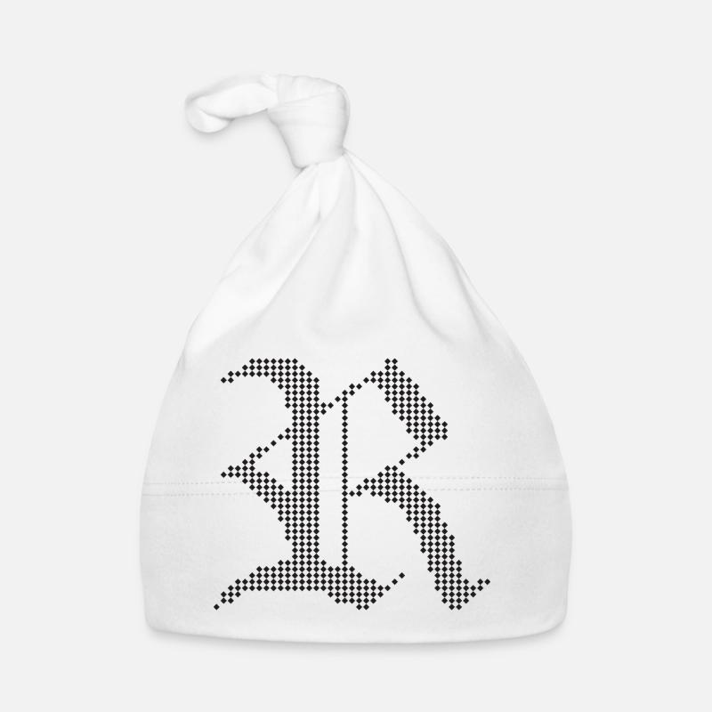 Typografisches R-Gotik-Buchstabendesign Baby Bio-Mütze