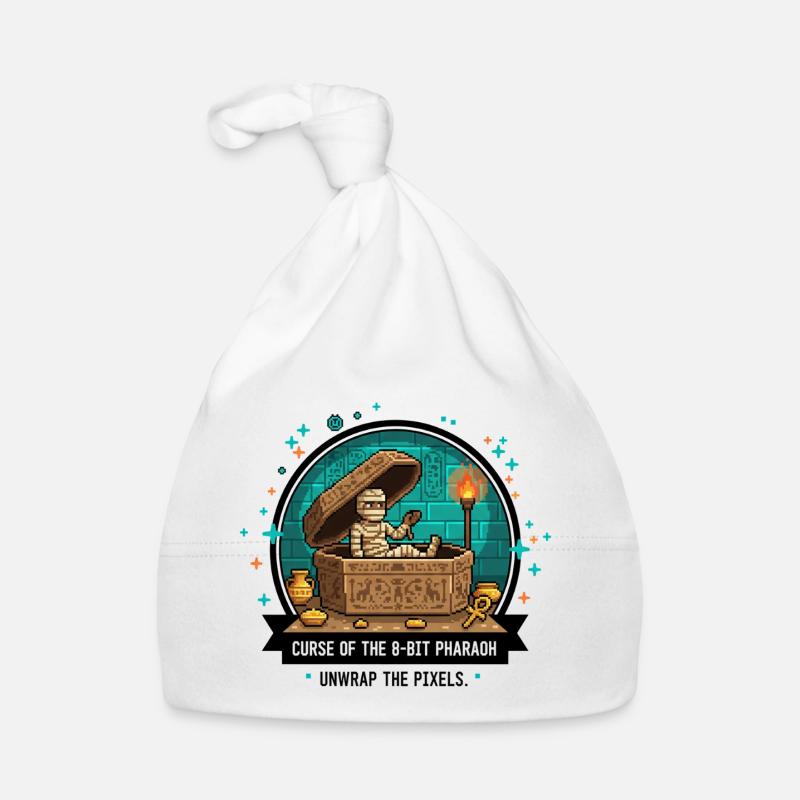 8-Bit Pharaoh's Tomb - Organic Baby Cap - white