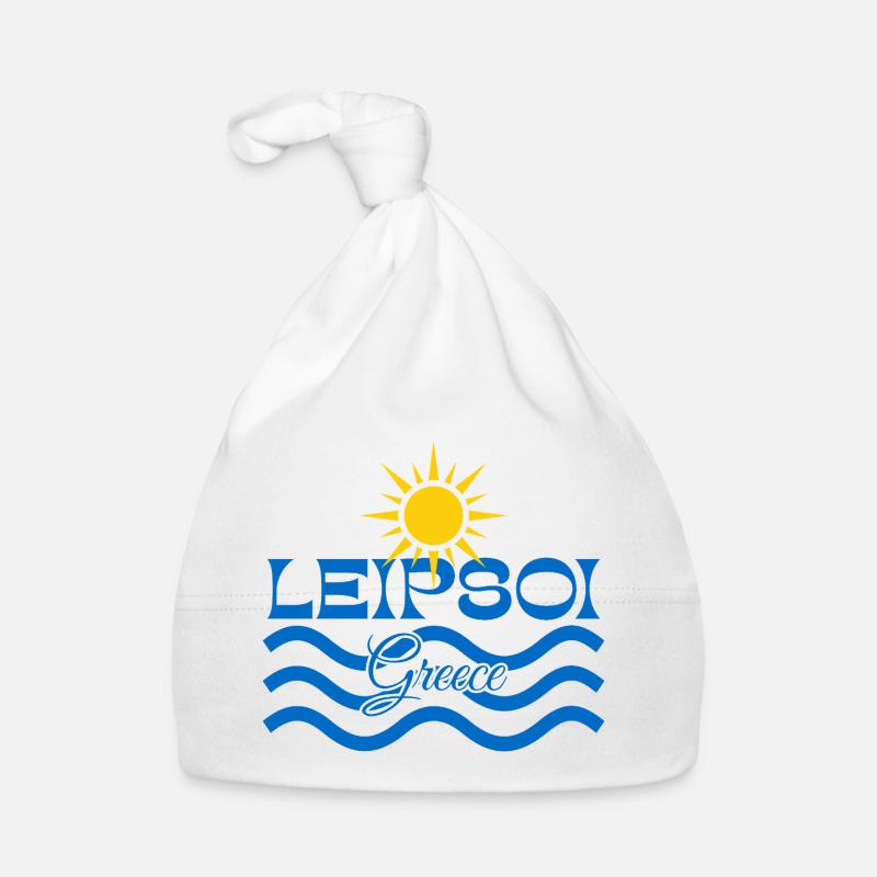 Leipsoi Greece Sun Sea Waves Organic Baby Cap