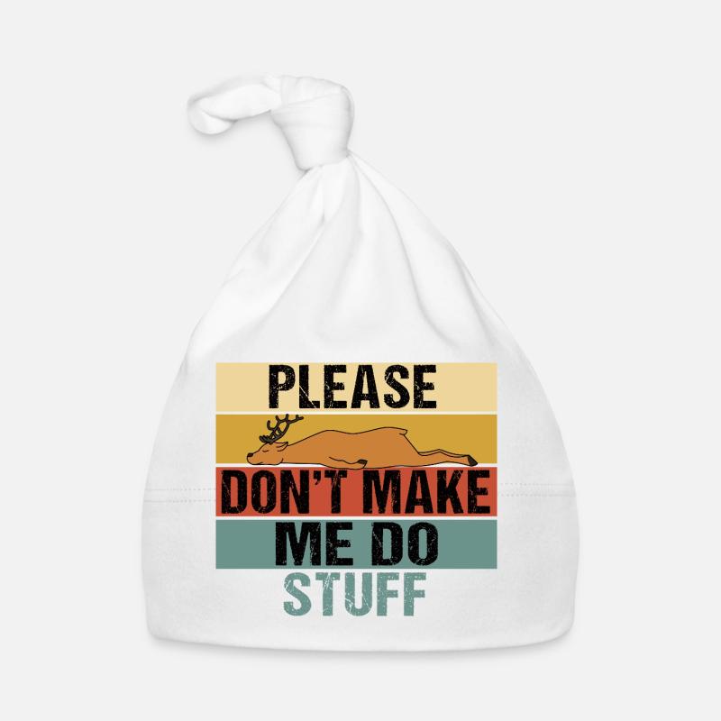 Lazy Sleeping Deer Please Don't Make Me Do Stuff Organic Baby Cap