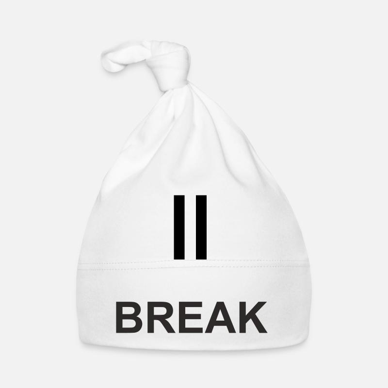 Pause-Zeichen „BREAK“ – Minimalistisches Work & Ch Baby Bio-Mütze