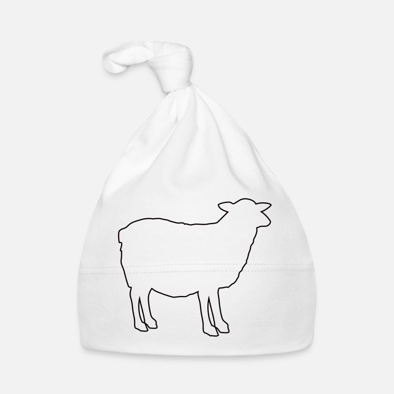 Sheep Silhouette Contour Design Organic Baby Cap