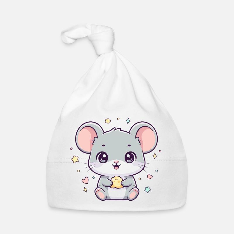 Kawaii Maus mit Käse Baby Bio-Mütze