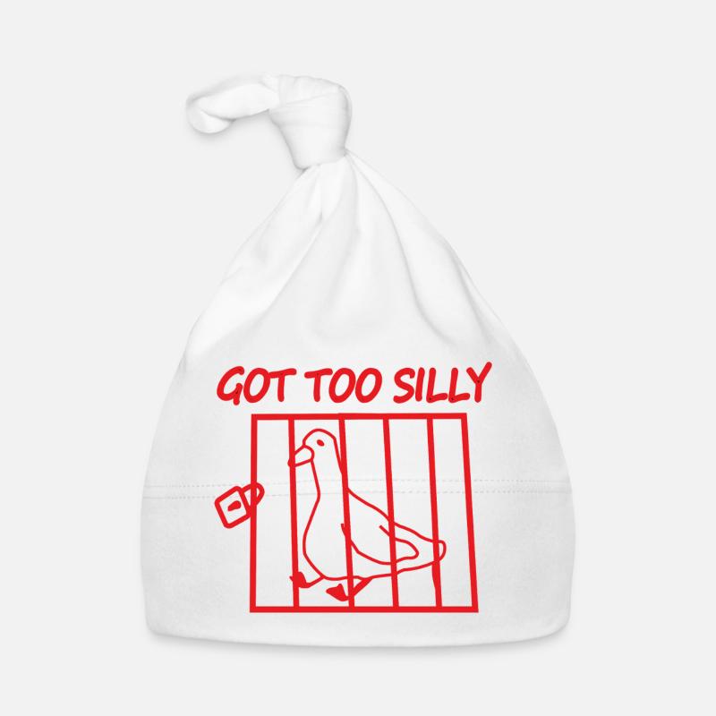 Roter Vogel im Käfig – Wurde zu albern Baby Bio-Mütze