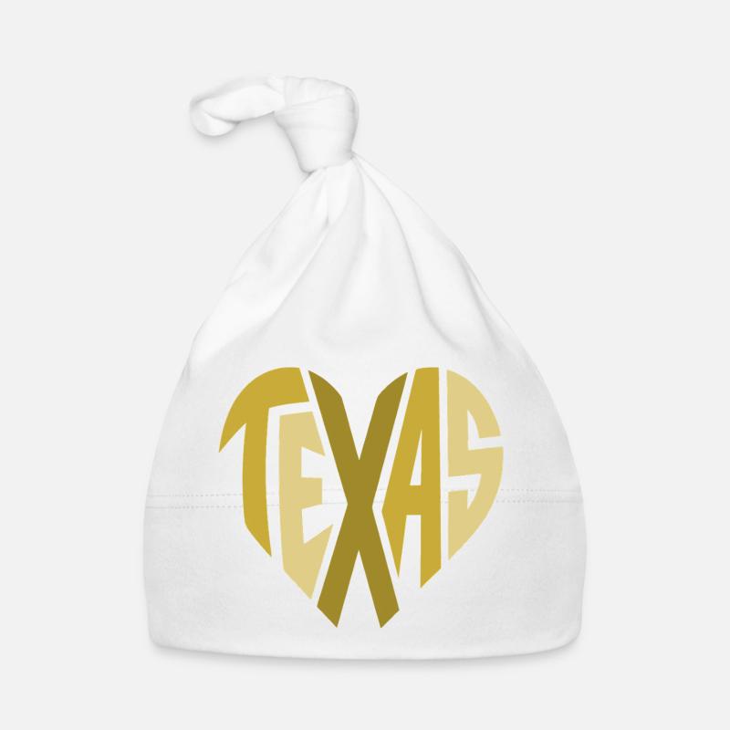 Texas Heart Typography Organic Baby Cap