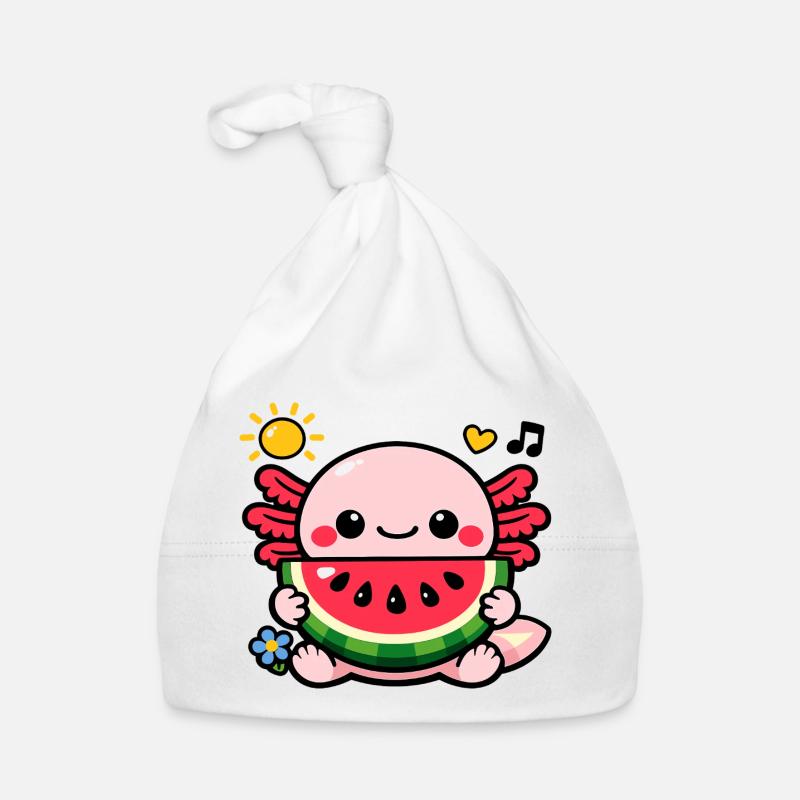 Kawaii Melons Axolotl Design Bonnet bio Bébé