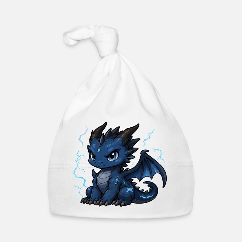Blue Lightning Dragon Organic Baby Cap