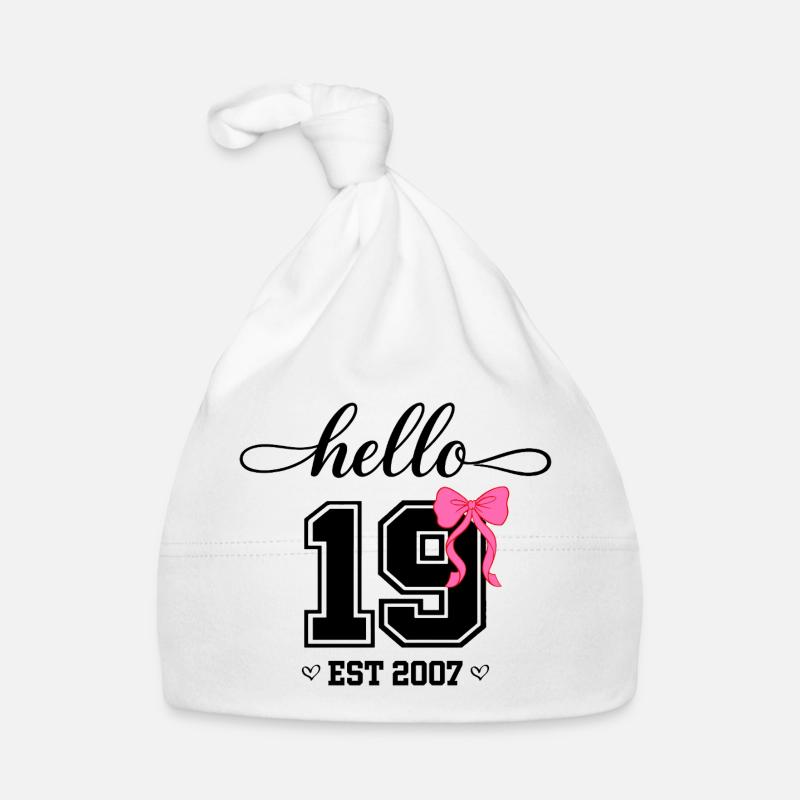 Hello 19 Est 2007 Women's Birthday Design Organic Baby Cap