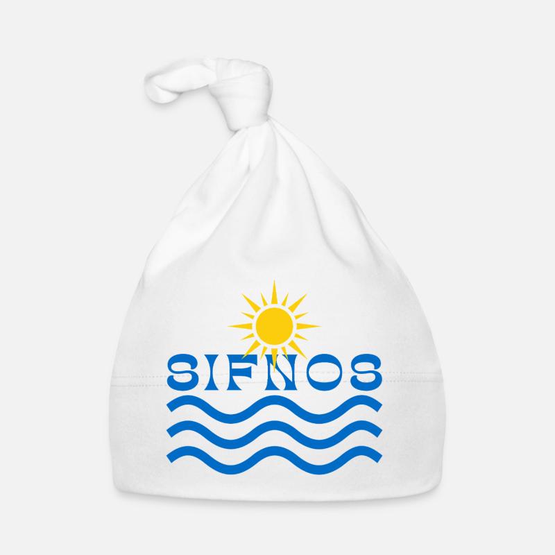 Sifnos Sun and Waves Emblem Organic Baby Cap