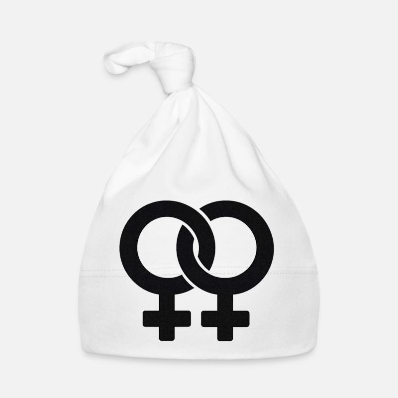 Symboles féminins entrelacés - Bonnet bio Bébé - blanc