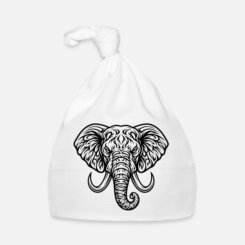 Majestueuse tête d’éléphant Bonnet bio Bébé