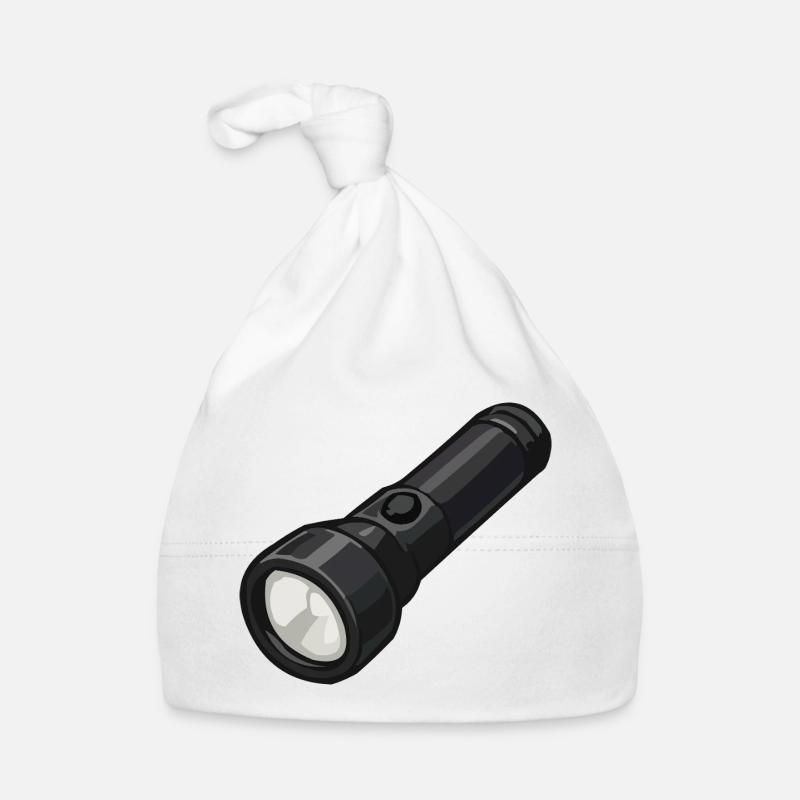 Compact Flashlight Illustration Organic Baby Cap