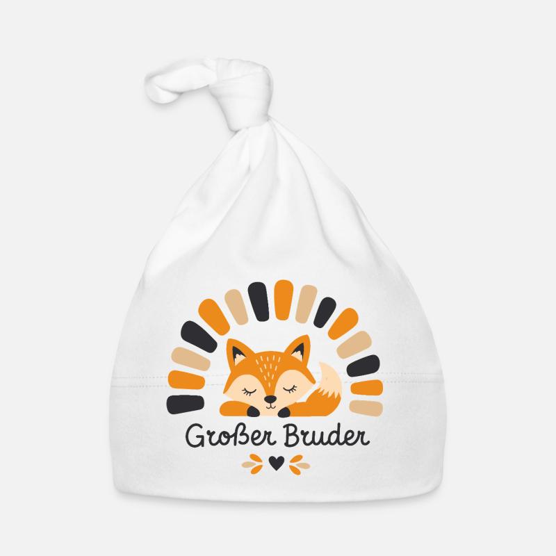Großer Bruder Fuchs Boho Waldtier Design Baby Bio-Mütze