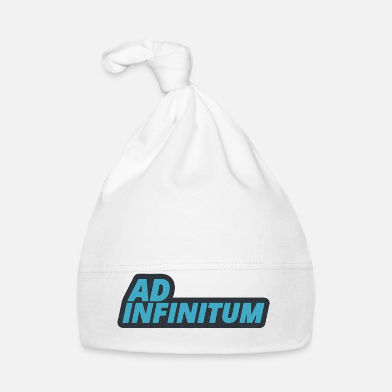 Ad Infinitum - Latin Sentence - To Infinity - Organic Baby Cap - white