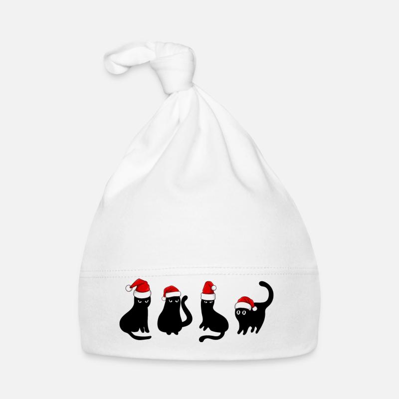 Chat noir à Noël Bonnet bio Bébé
